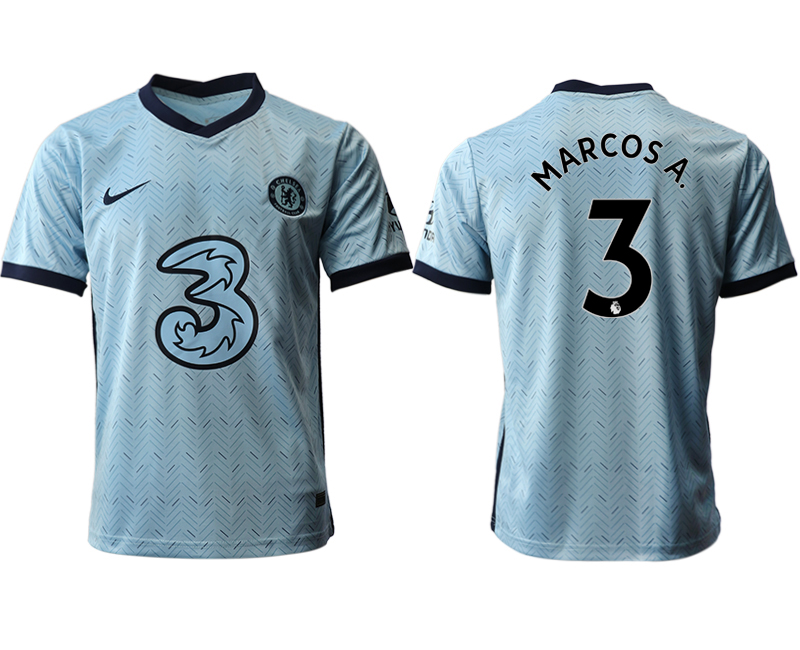 Men 2020-2021 club Chelsea away aaa version #3 Light blue Soccer Jerseys